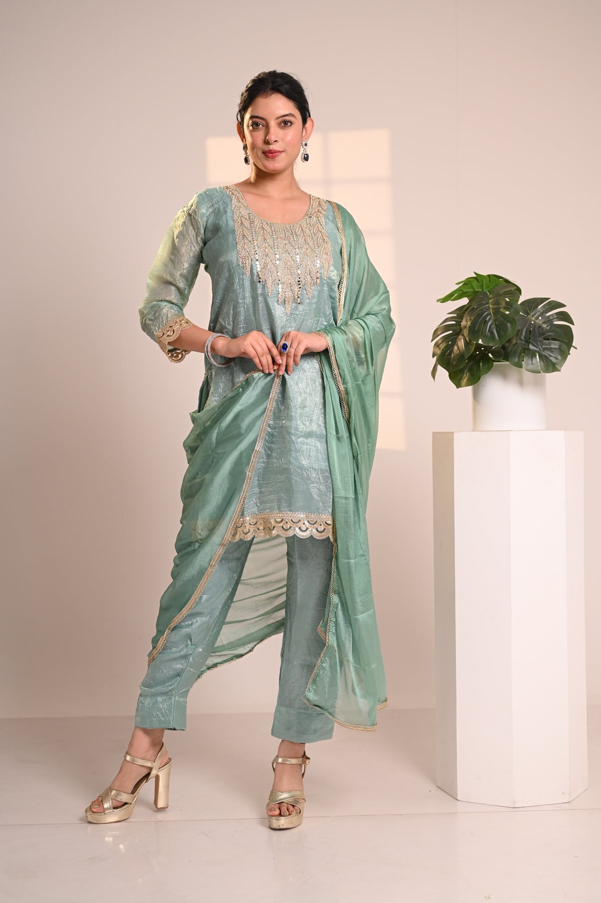 Nevash Crunchy Farsi Salwar Suit Set