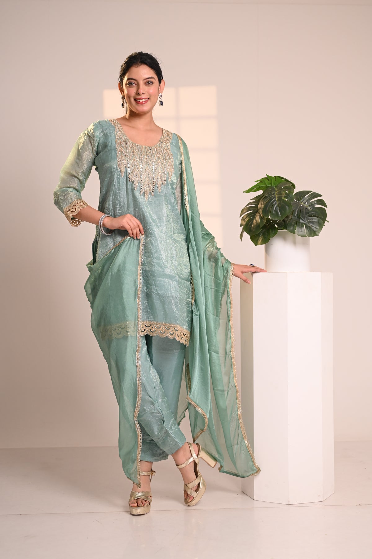Nevash Crunchy Farsi Salwar Suit Set