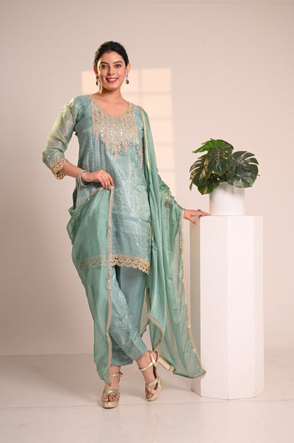 Nevash Crunchy Farsi Salwar Suit Set