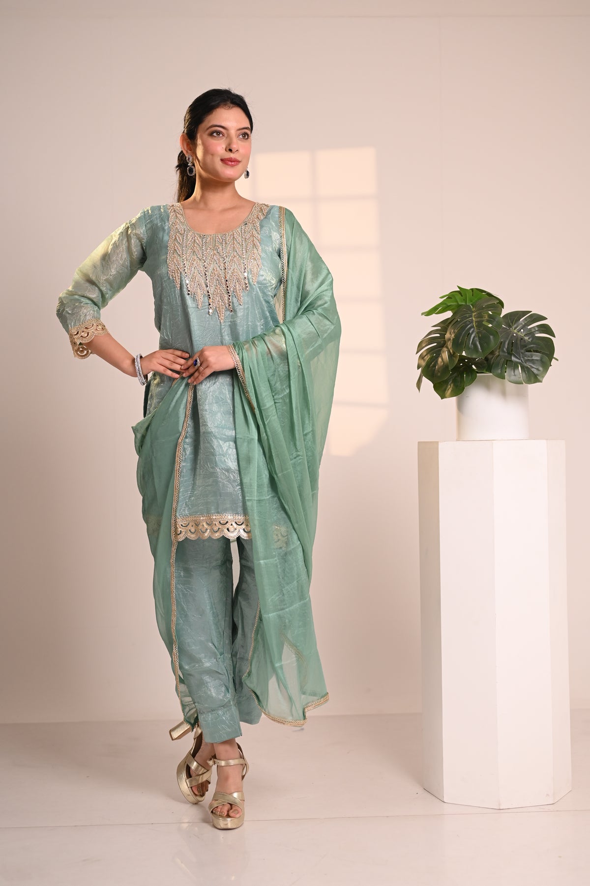 Nevash Crunchy Farsi Salwar Suit Set
