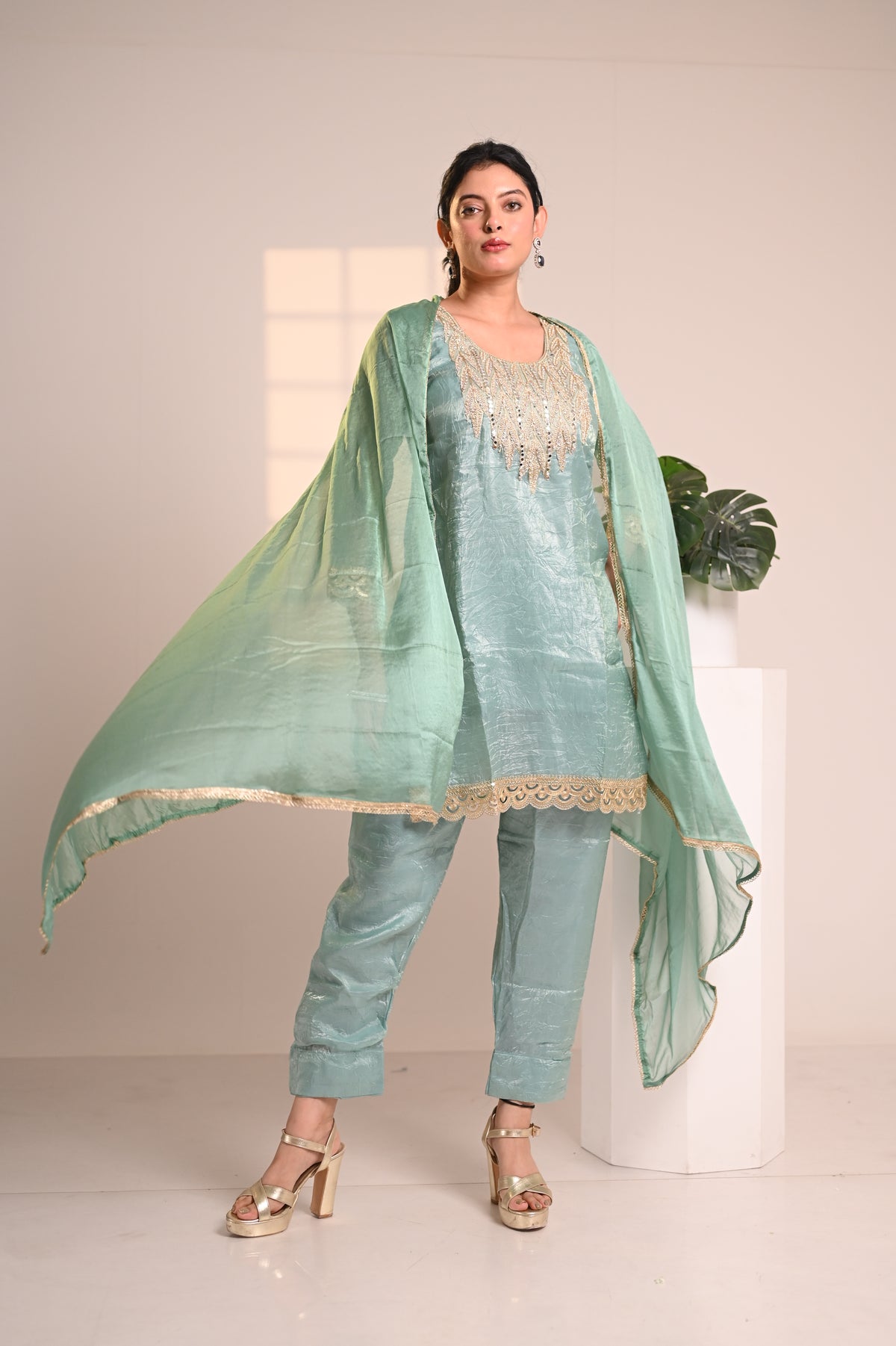Nevash Crunchy Farsi Salwar Suit Set