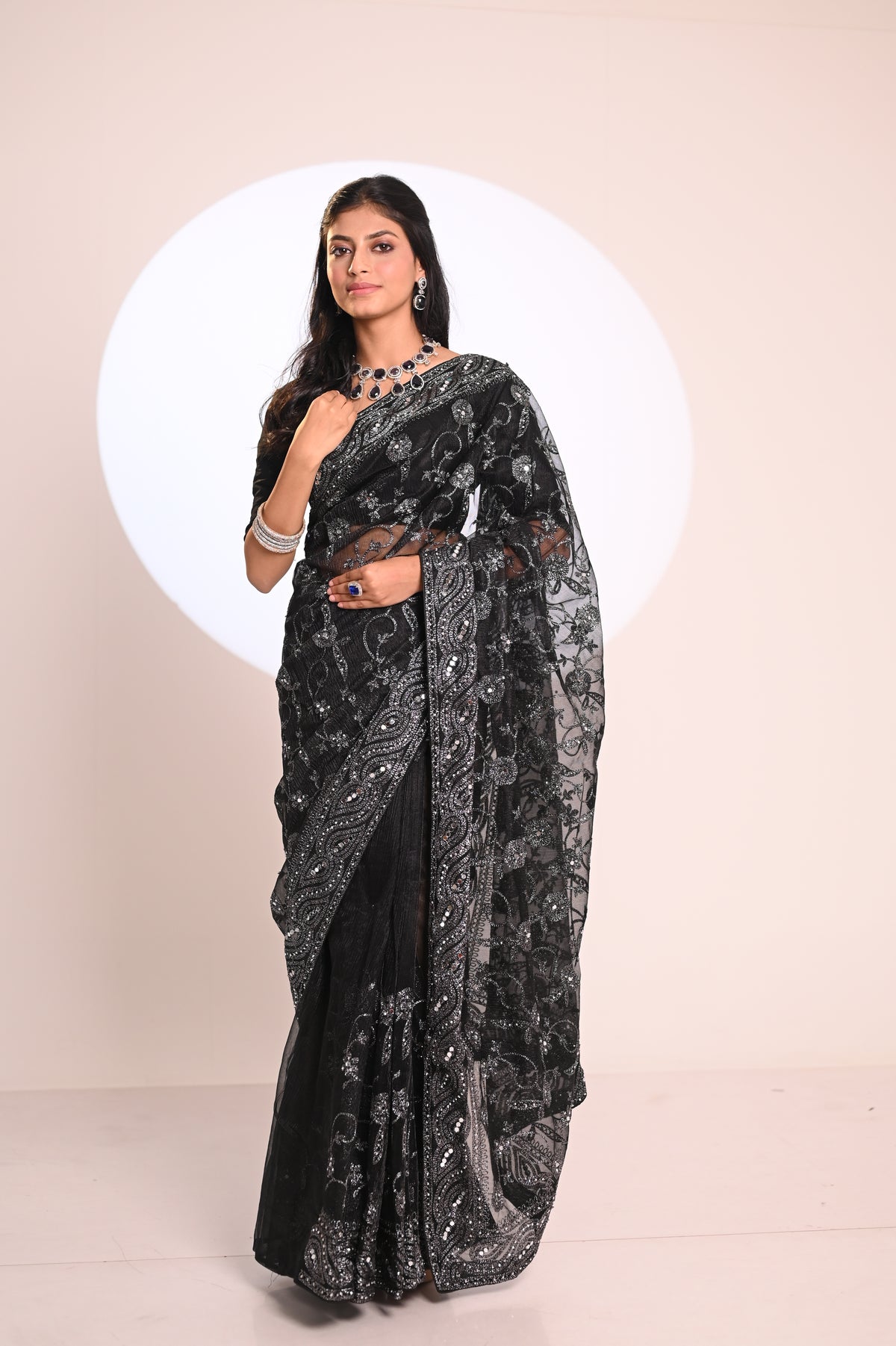 Nevash Mirror Twill Weave Saree