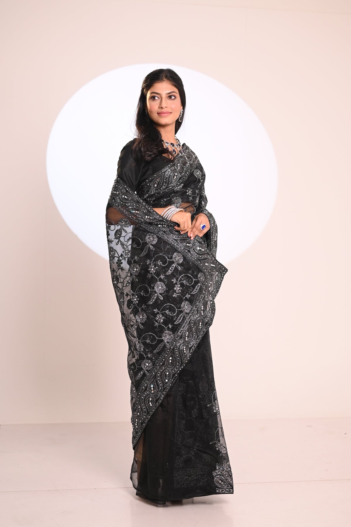 Nevash Mirror Twill Weave Saree