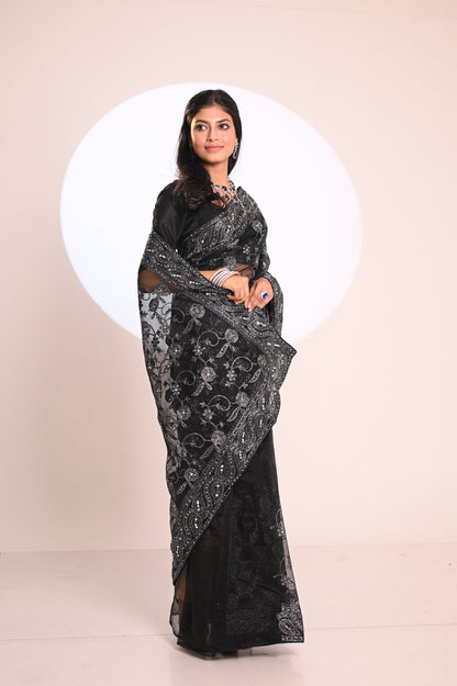 Nevash Mirror Twill Weave Saree