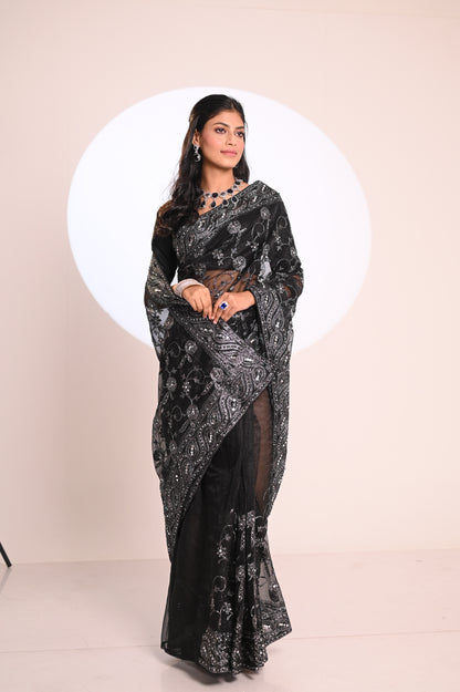 Nevash Mirror Twill Weave Saree