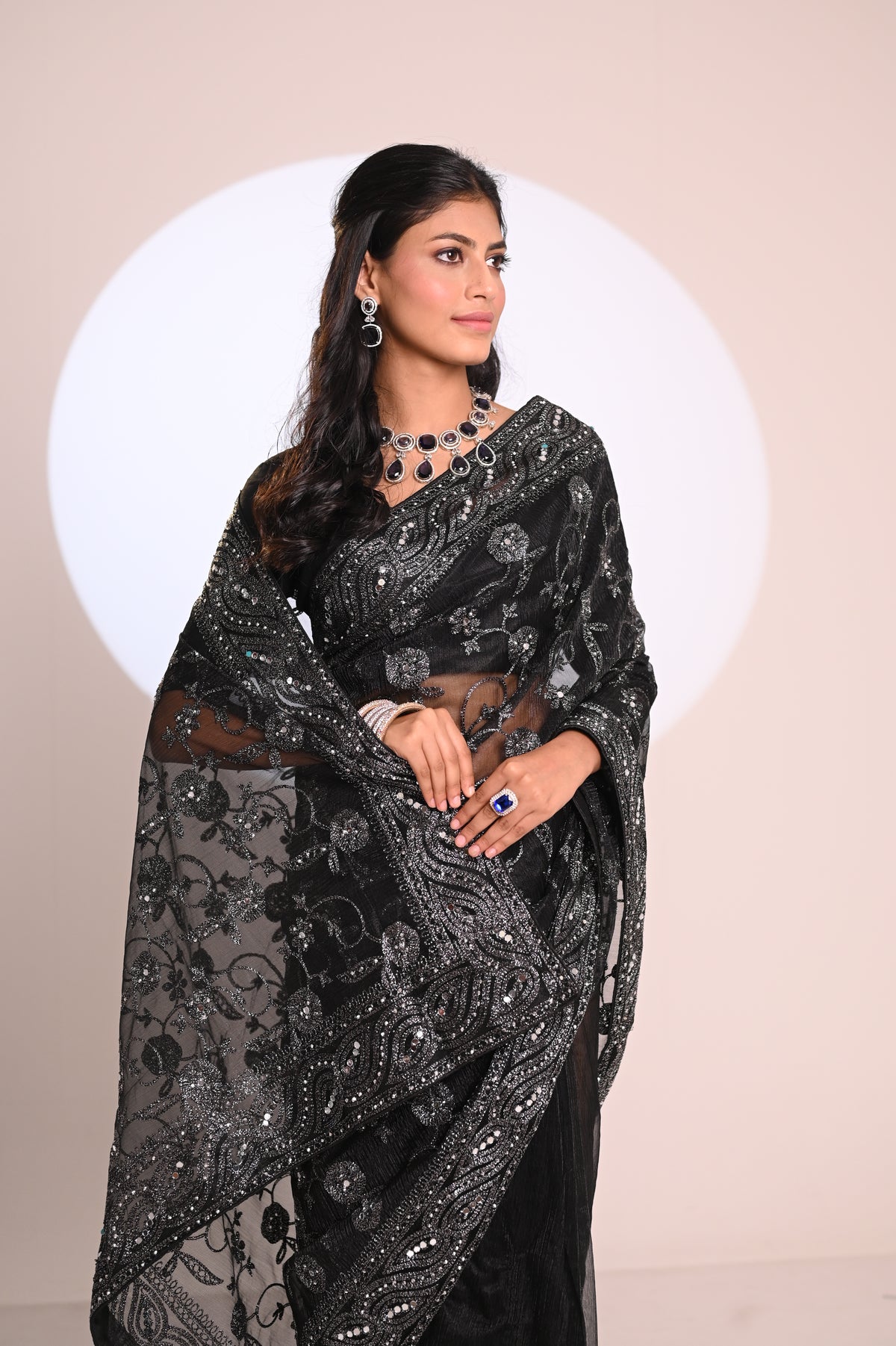 Nevash Mirror Twill Weave Saree