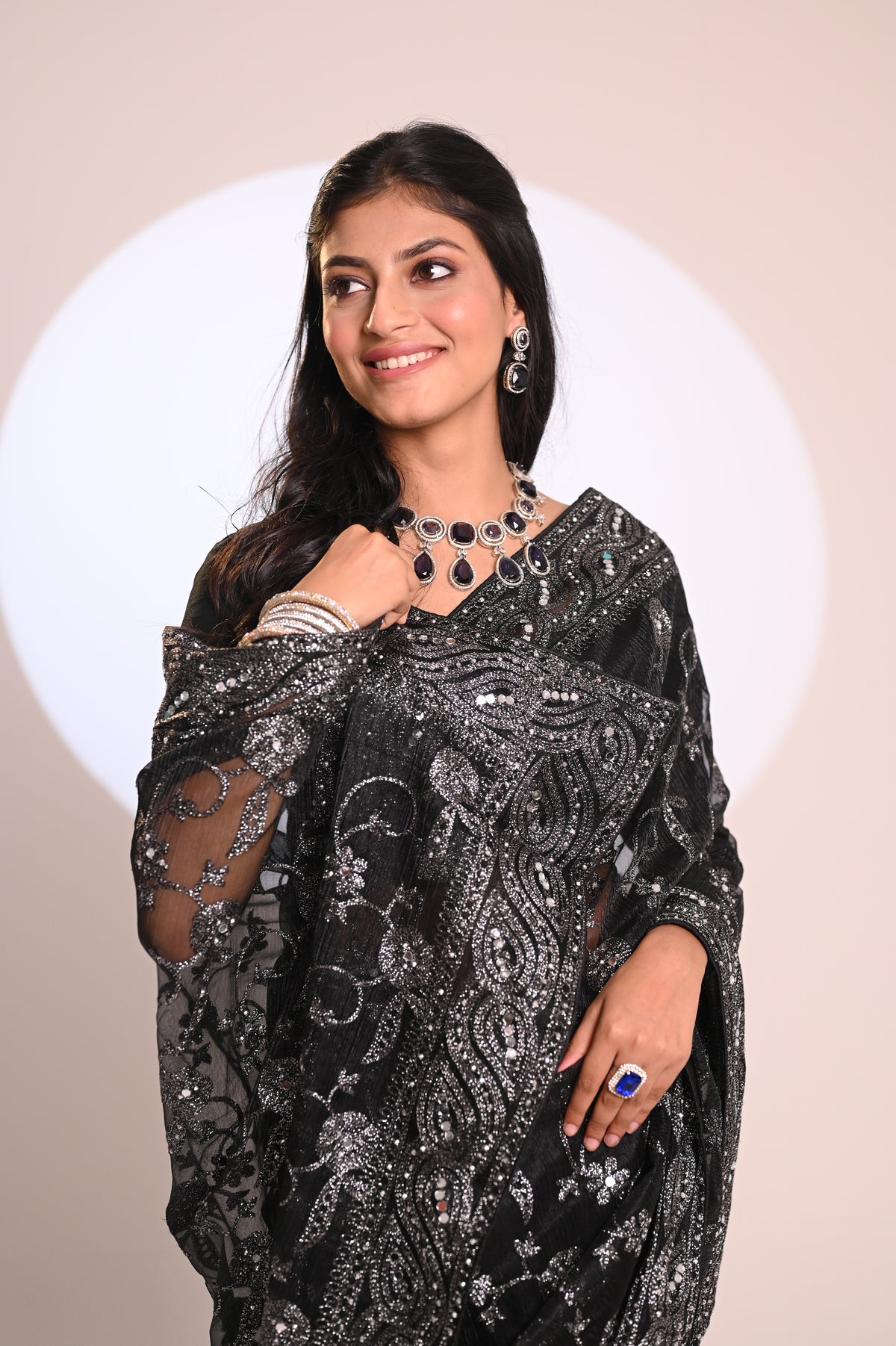Nevash Mirror Twill Weave Saree