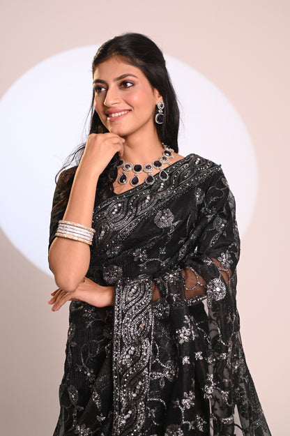 Nevash Mirror Twill Weave Saree