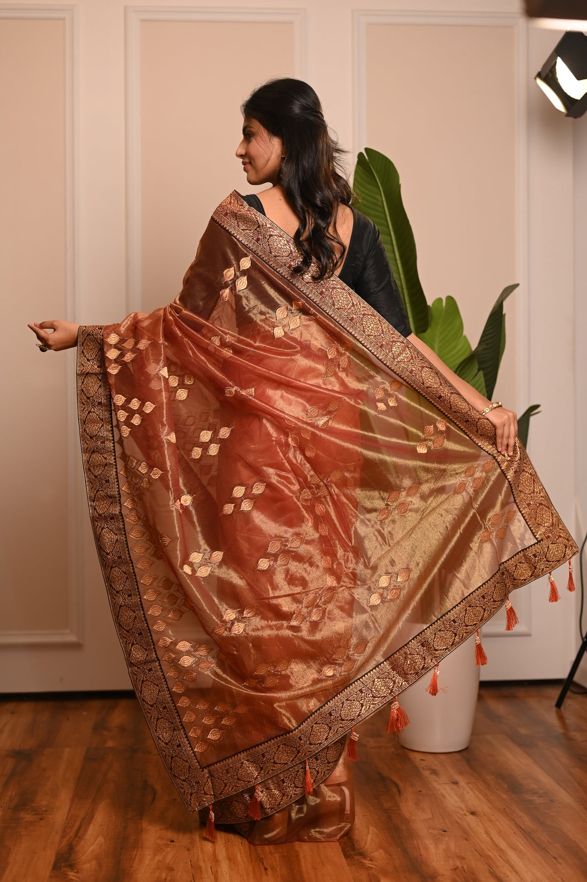 Nevash Twill Gittora Golden Weave Saree