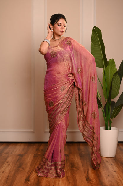 Nevash Pinta Zarkan Heavy Handwork Saree