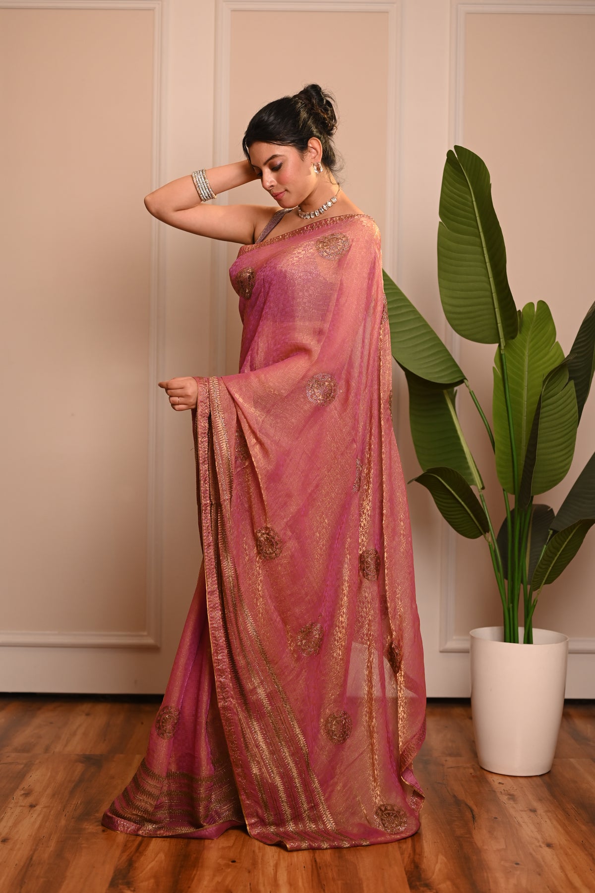 Nevash Pinta Zarkan Heavy Handwork Saree