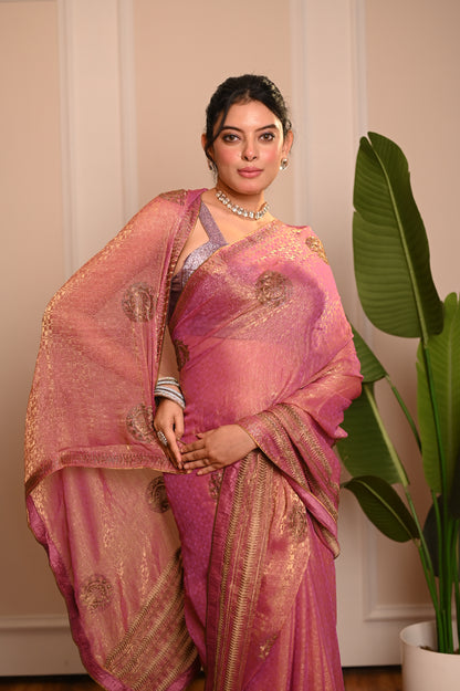 Nevash Pinta Zarkan Heavy Handwork Saree