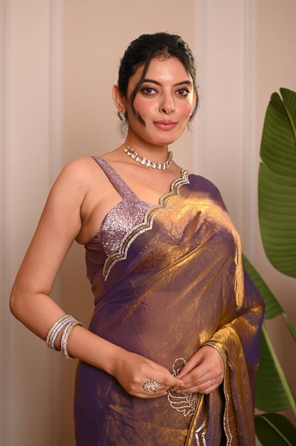 Nevash Heavy Hand-Embroidered Festive Saree