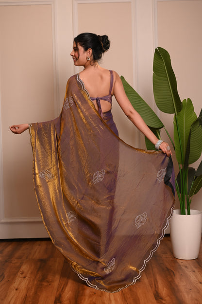 Nevash Heavy Hand-Embroidered Festive Saree