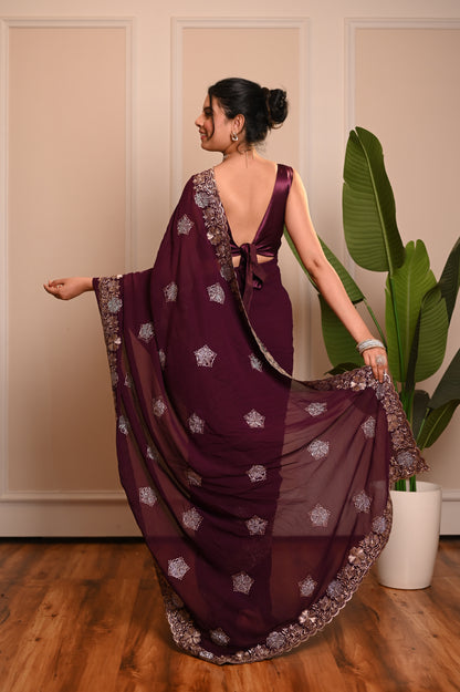 Nevash Pure 60-Gram Chiffon Saree