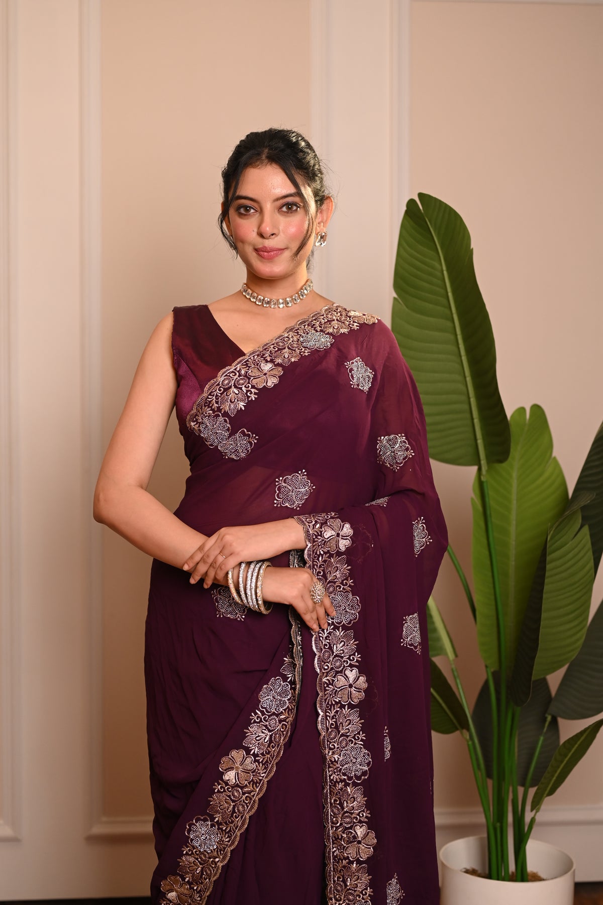 Nevash Pure 60-Gram Chiffon Saree