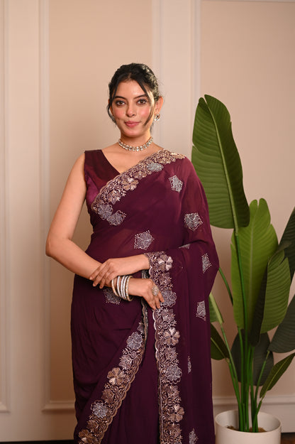 Nevash Pure 60-Gram Chiffon Saree