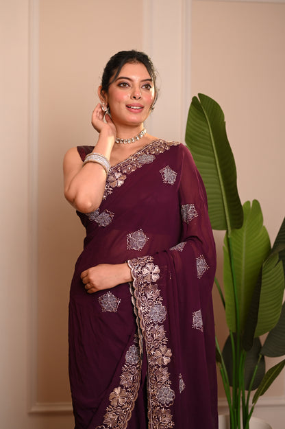 Nevash Pure 60-Gram Chiffon Saree