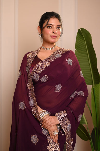 Nevash Pure 60-Gram Chiffon Saree