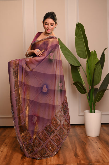 Nevash Alfino Gold Zari Silk Saree