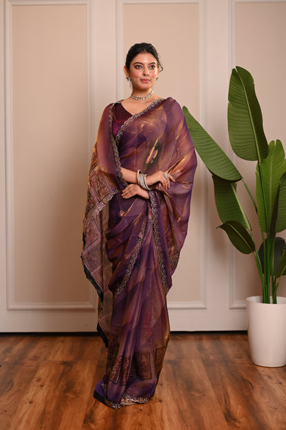 Nevash Alfino Gold Zari Silk Saree