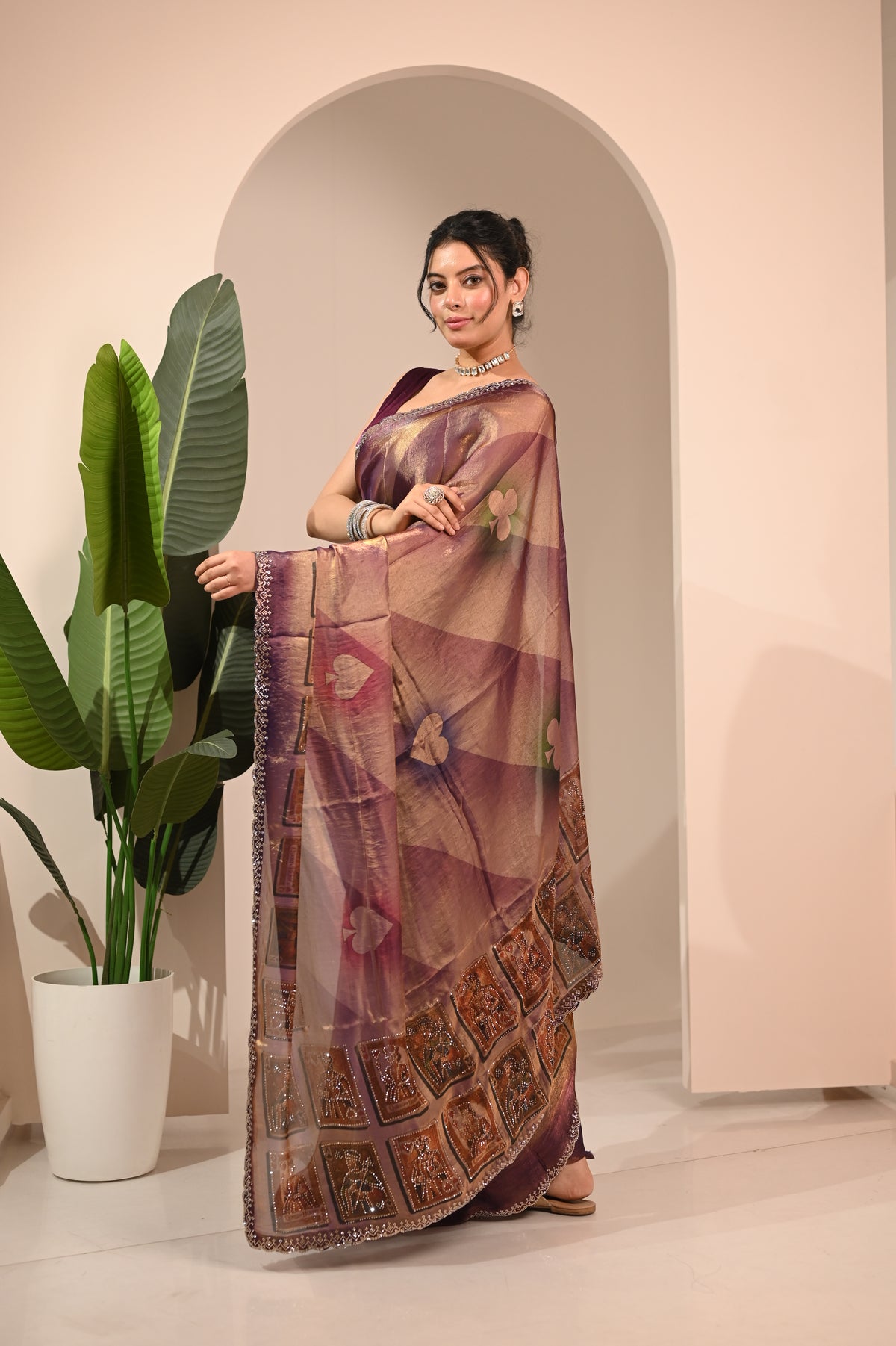 Nevash Alfino Gold Zari Silk Saree