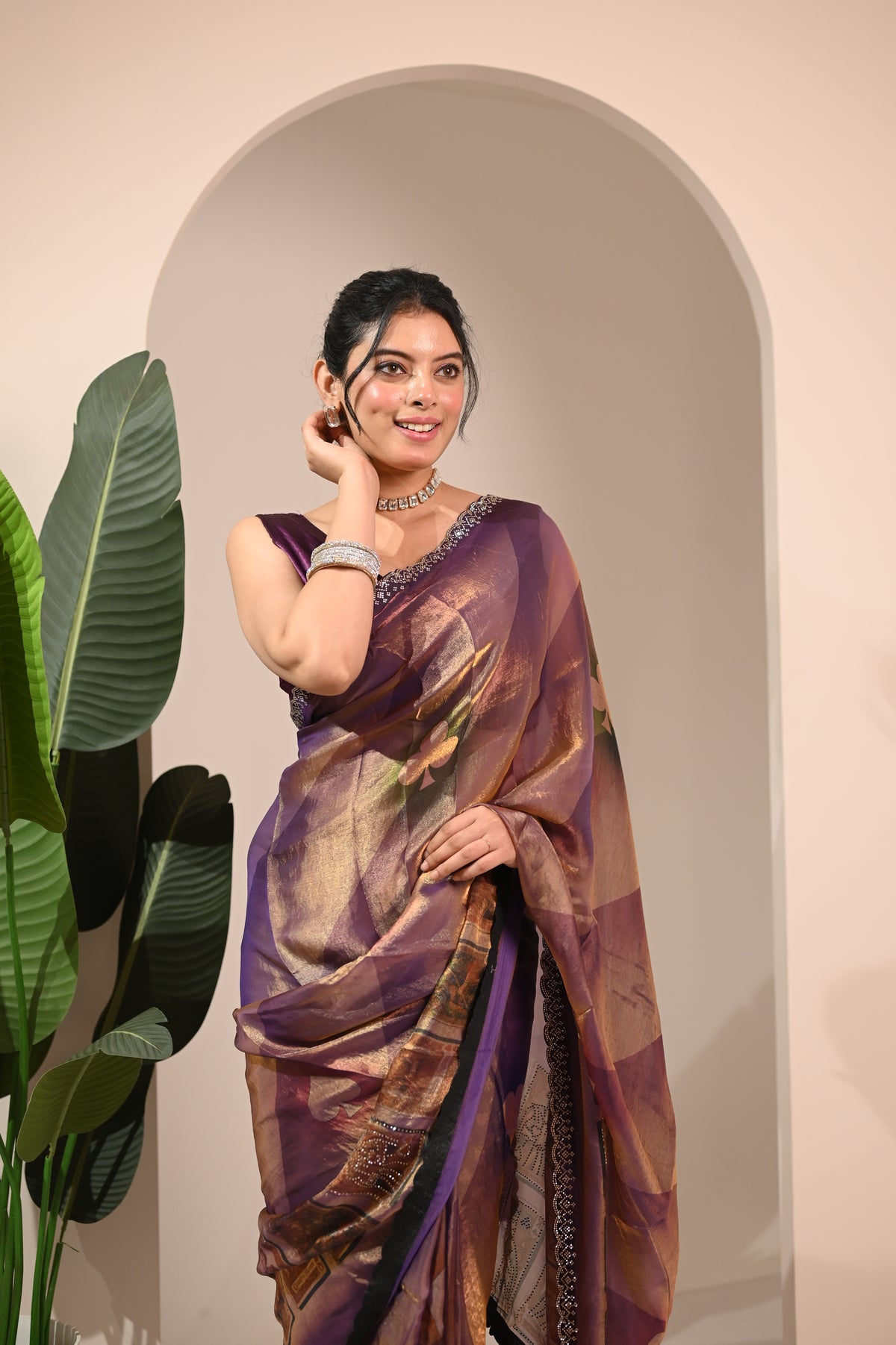 Nevash Alfino Gold Zari Silk Saree