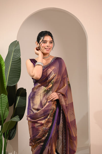 Nevash Alfino Gold Zari Silk Saree
