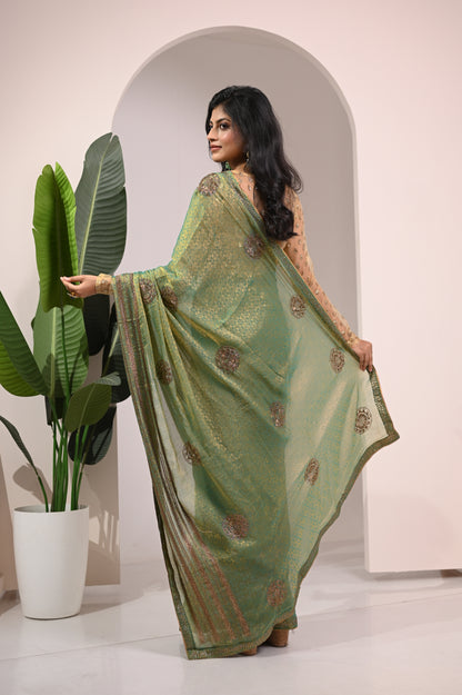 Nevash Pinta Zarkan Heavy Handwork Saree