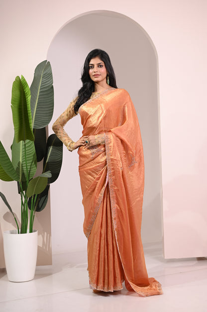 Nevash Fashion Hand Stone Embellished Saree