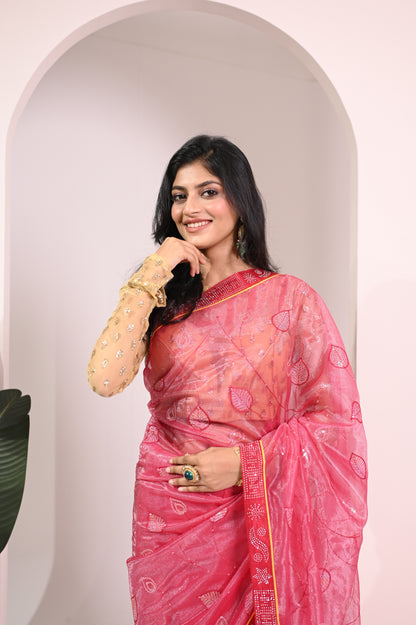Nevash Twill Net Embroidered Saree