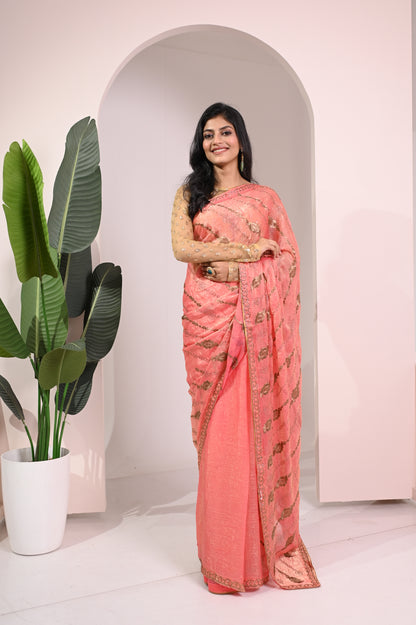 Nevash Pinta Lehariya Festive Heavy Saree