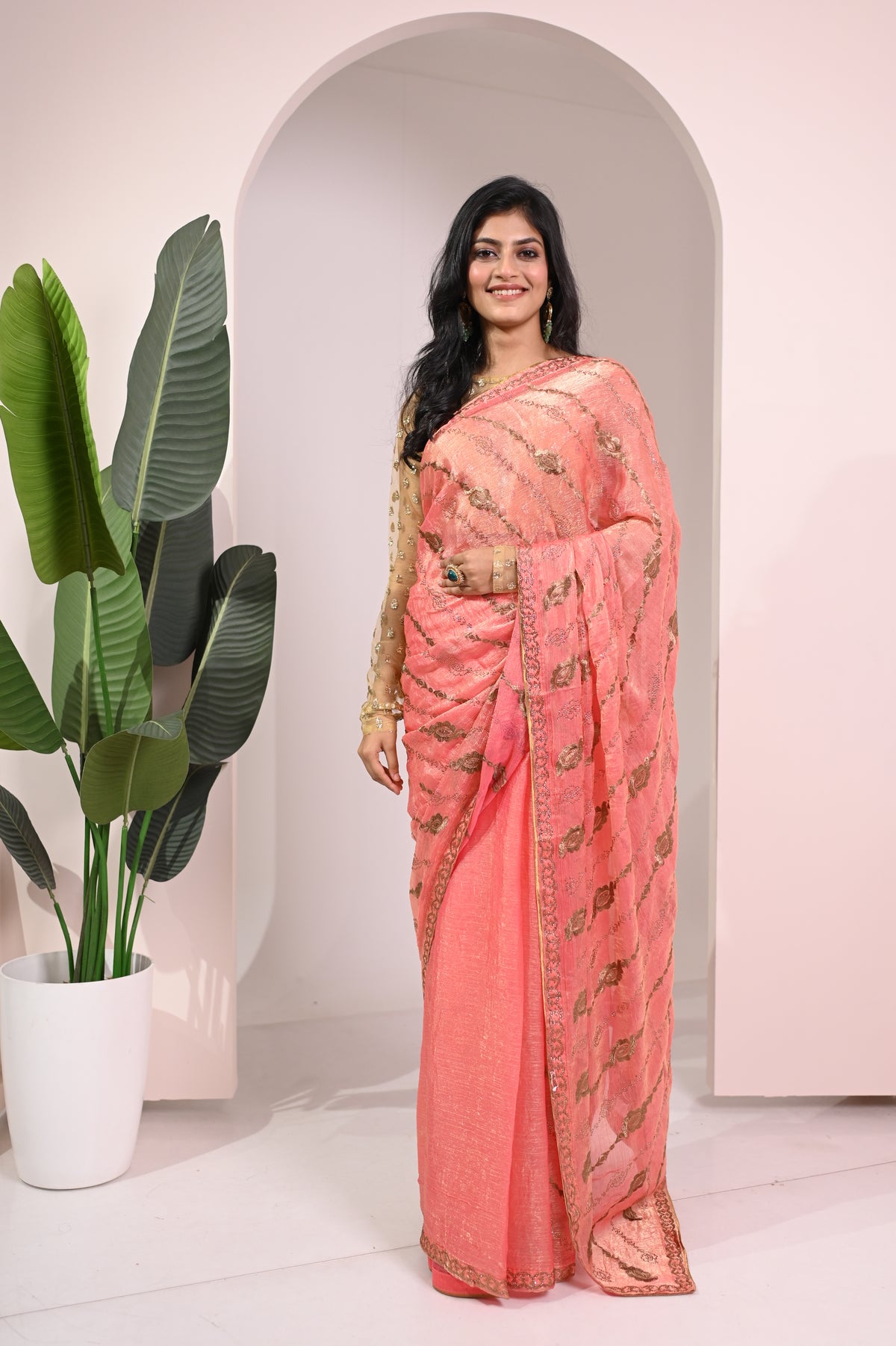 Nevash Pinta Lehariya Festive Heavy Saree