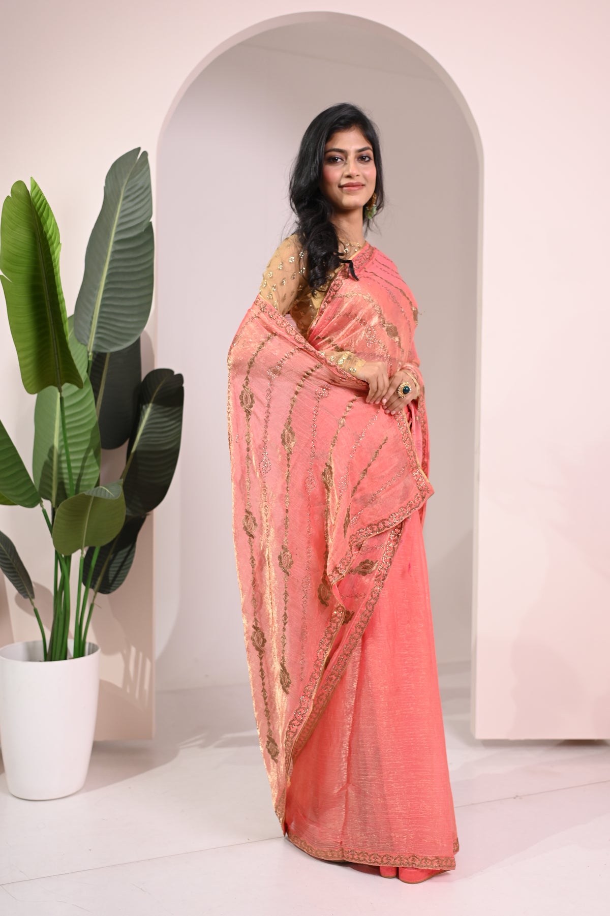 Nevash Pinta Lehariya Festive Heavy Saree