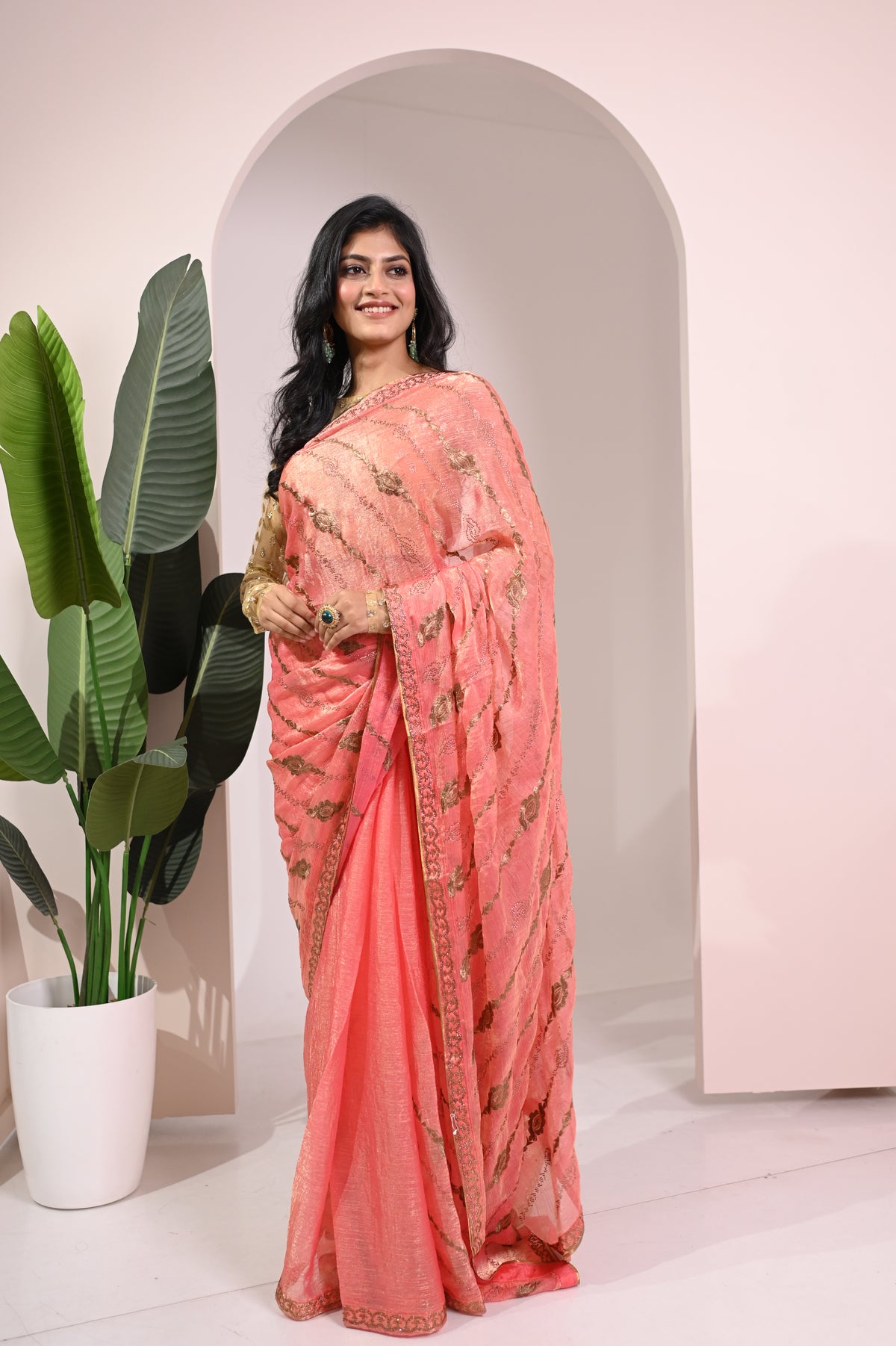 Nevash Pinta Lehariya Festive Heavy Saree
