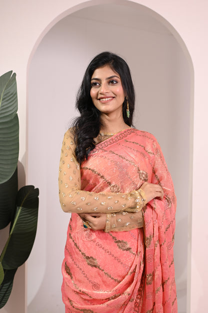 Nevash Pinta Lehariya Festive Heavy Saree