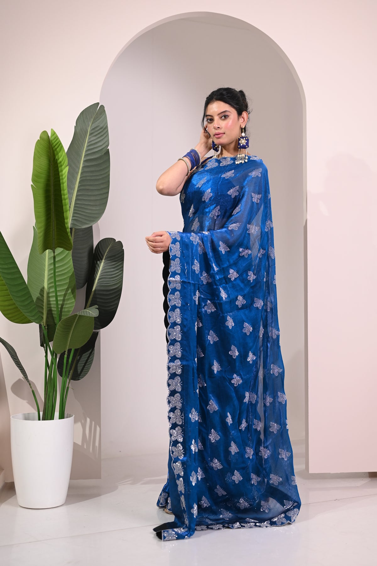 Nevash Butterfly Motif Contemporary Saree