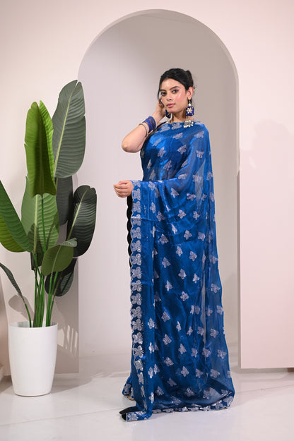 Nevash Butterfly Motif Contemporary Saree