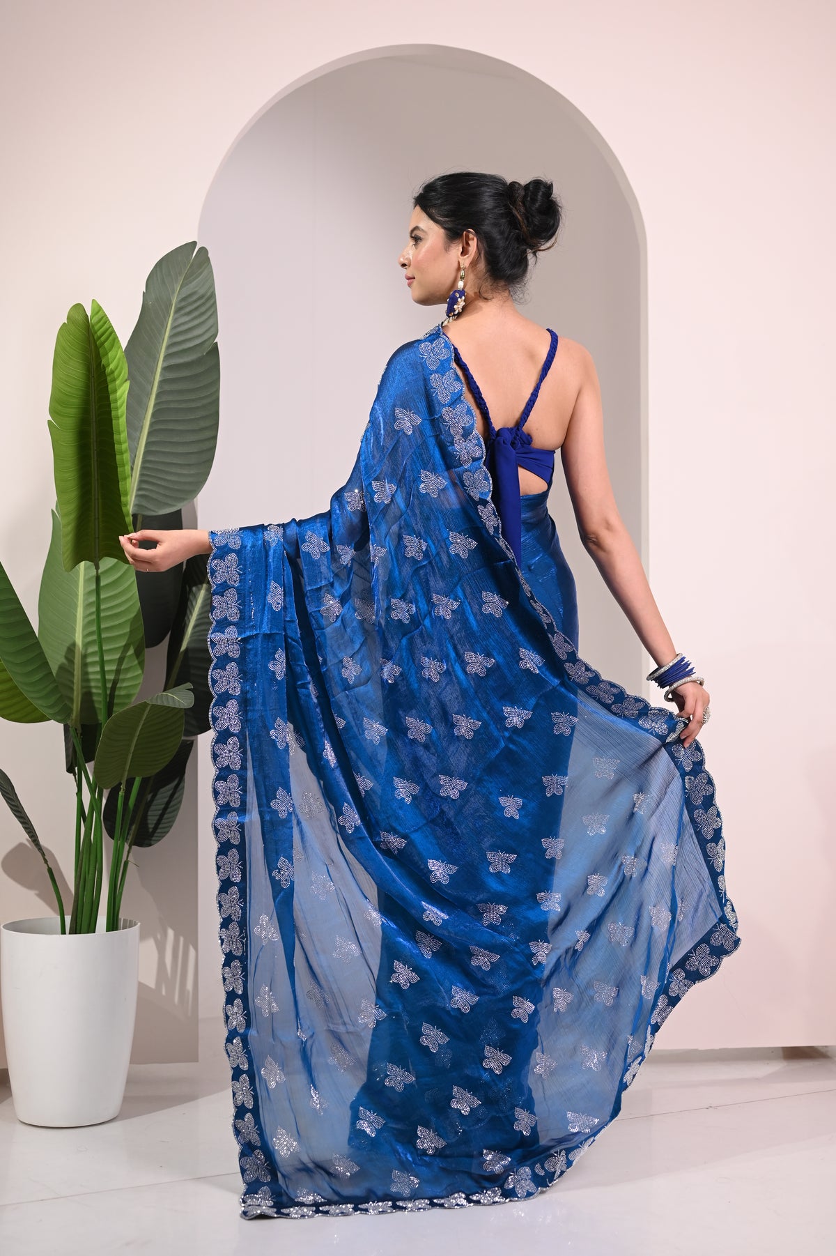 Nevash Butterfly Motif Contemporary Saree