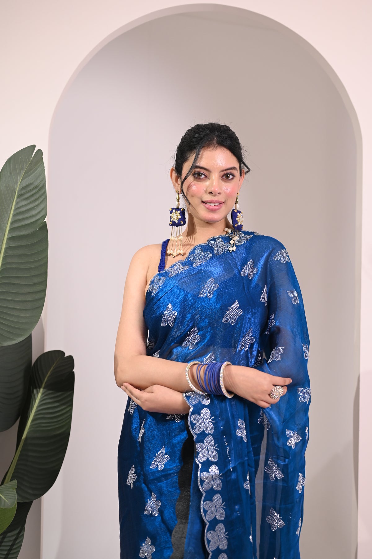 Nevash Butterfly Motif Contemporary Saree