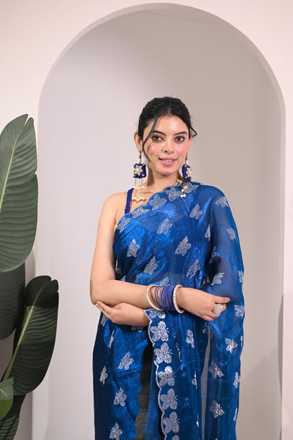 Nevash Butterfly Motif Contemporary Saree