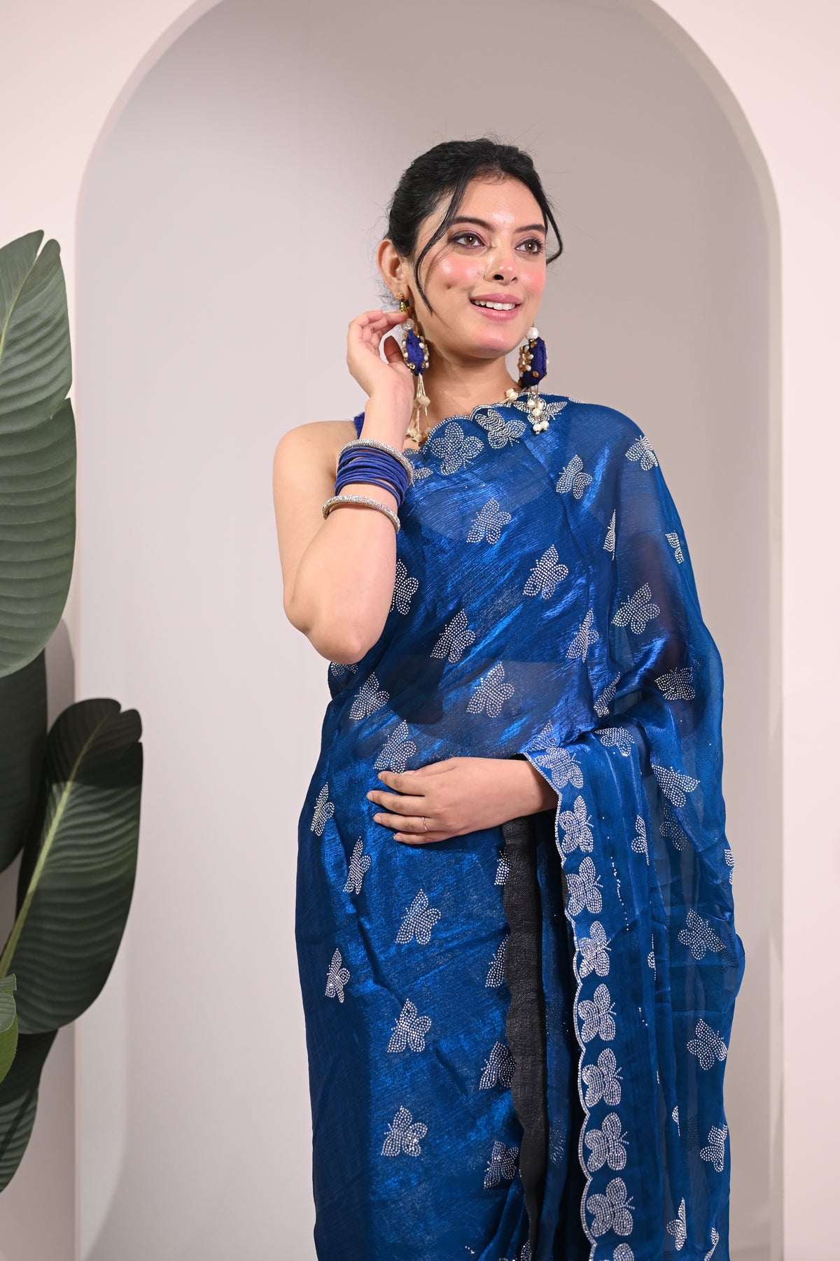 Nevash Butterfly Motif Contemporary Saree