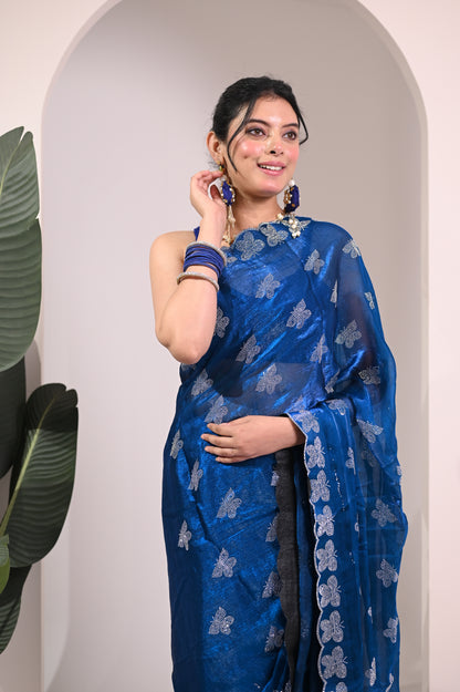Nevash Butterfly Motif Contemporary Saree