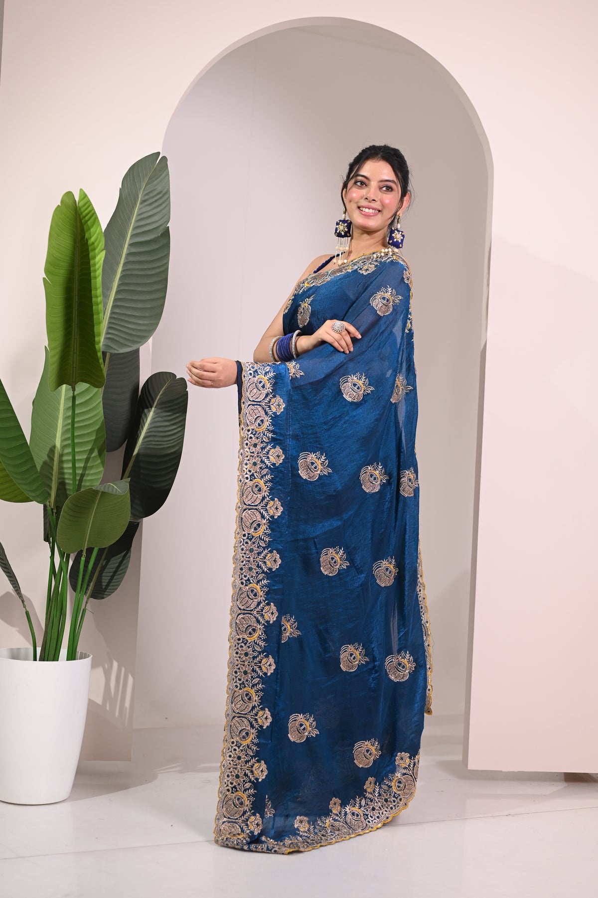 Nevash Matka Satin Silk Saree