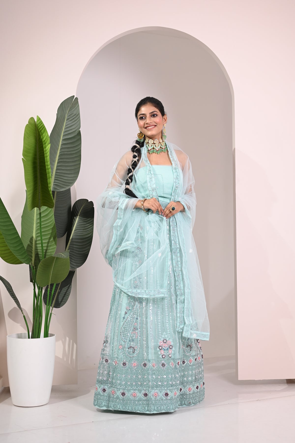 Nevash Paloma Heavy Embroidered Flared Lehenga Set