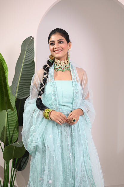 Nevash Paloma Heavy Embroidered Flared Lehenga Set