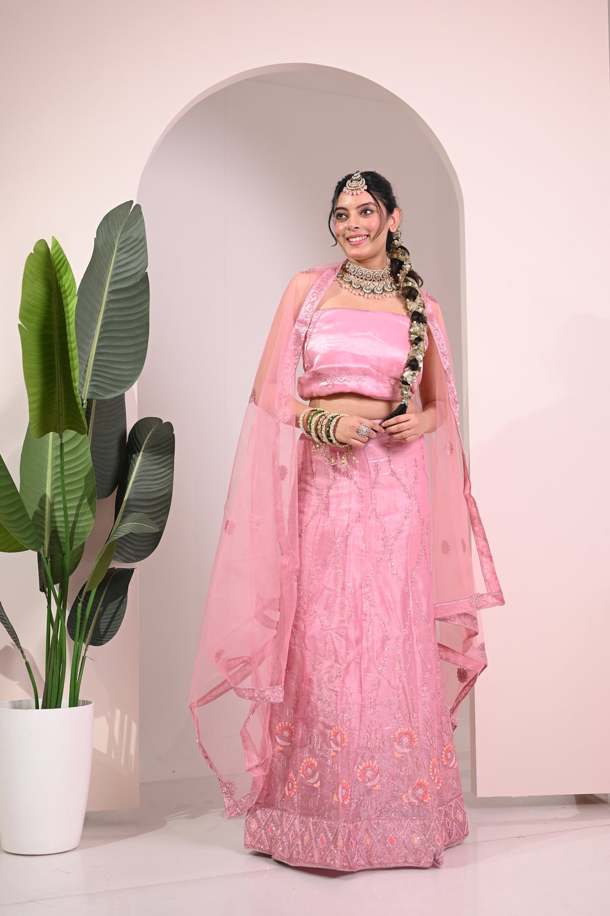 Nevash Pastel Flared Georgette Lehenga Choli Set