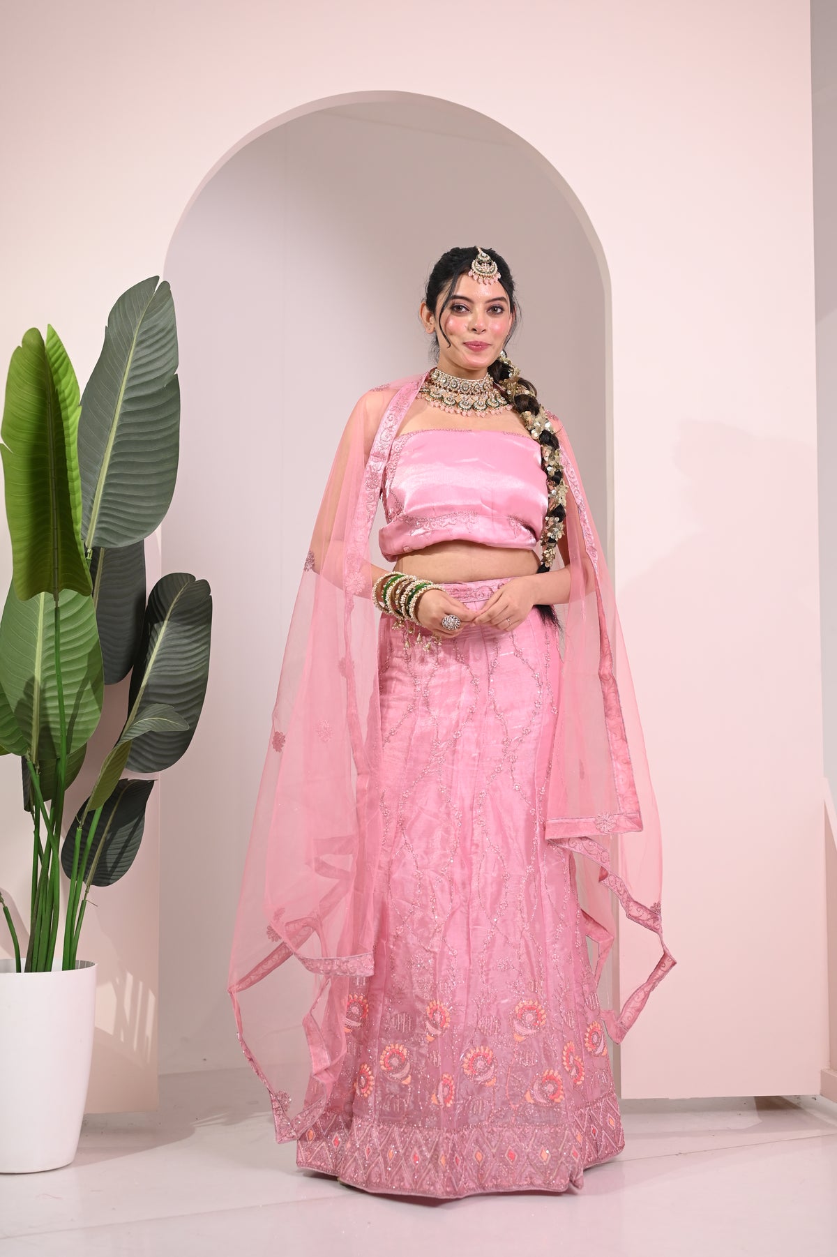 Nevash Pastel Flared Georgette Lehenga Choli Set
