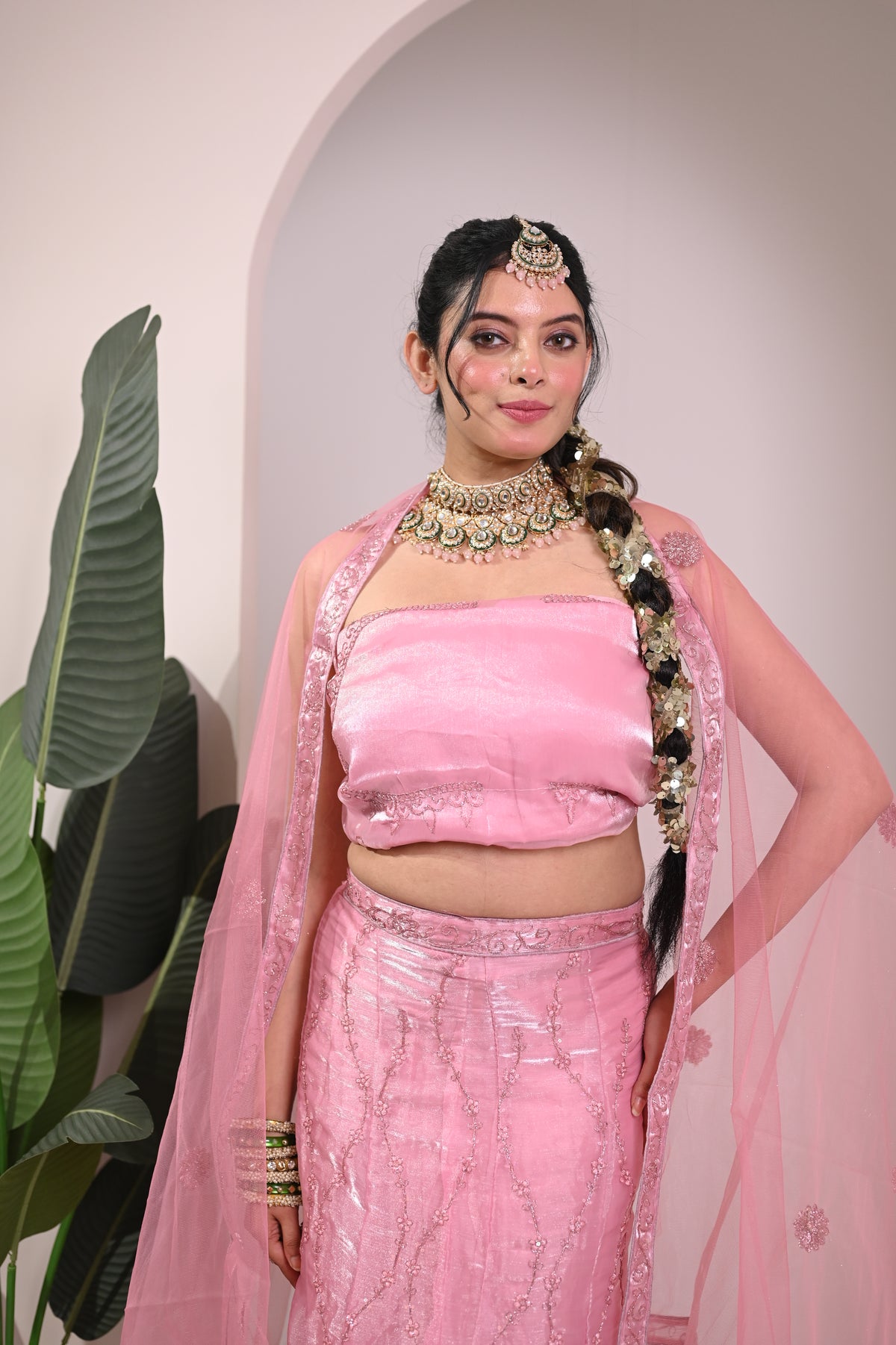 Nevash Pastel Flared Georgette Lehenga Choli Set