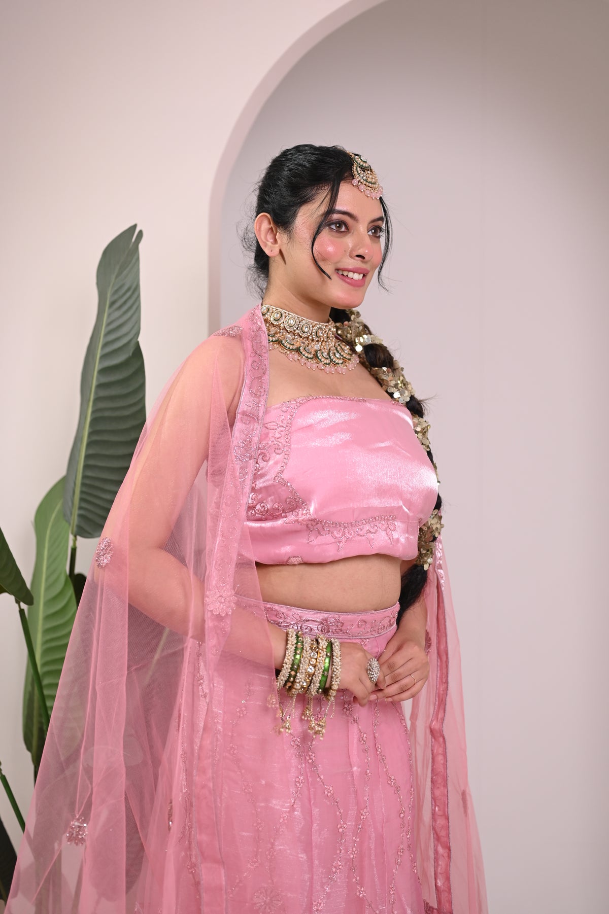 Nevash Pastel Flared Georgette Lehenga Choli Set